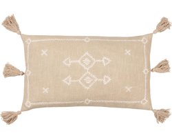 Kussenhoes Geborduurd - Decoratief Sierkussen - Woonkamer Aankleden - Wereldwijd Geïnspireerd Ontwerp - Rechthoekig - Steen