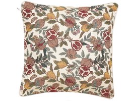 Kussenhoes Gobelinstof 45x45 cm – Pomegranate & Lemon – William Morris Stijl – Luxe Sierkussenhoes Bloemen