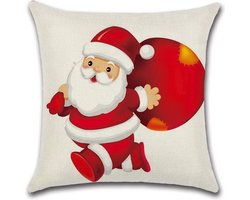 Kussenhoes Kerst - Kleine Kerstman - Kussenhoes - Kerst - 45x45 cm - Sierkussen - Polyester