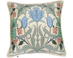 Kussenhoes - Kunst - Luxe gobelinstof - Blauwe tulp - 45 x 45 cm