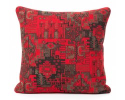 Kussenhoes - Kussenhoesjes 45x45 - Oosters patroon donkerrood – Extra sterke weefkwaliteit