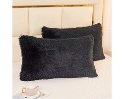 Kussenhoes - kussenhoesjes - Kussenslopen - 2stuks - kussenhoes 70x50 cm - kussensloop - Kusseninzetstuk niet inbegrepen - kussenhoezen - kussenslopen met rits - Donkergrijs