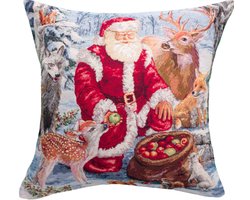 Kussenhoes - luxe gobelinstof - Kerst - Woodland - 45 x 45 cm