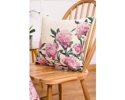 Kussenhoes - Luxe gobelinstof - Mauve - Pioenroos - roze - 45 x 45 cm