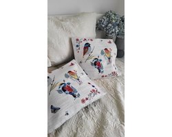 Kussenhoes Luxe Gobelinstof Vogels met rits 45*45cm