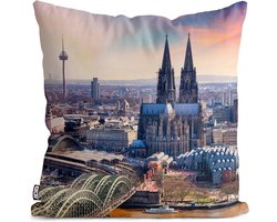 Kussenhoes Outdoor - Waterproof Sierkussenhoes - Tuin en Balkon - OekoTex Gecertificeerde Print - 50 x 50 cm - Multicolor