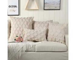 Kussenhoes Pluche - Decoratief Kussen - Woonkamer Decoratie - Handgemaakt Ontwerp - 30x50 cm - Abrikoos