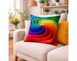 Kussenhoes regenboog - multicolor - Sierkussen - 45x45 cm