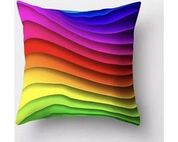 Kussenhoes regenboog - multicolor - Sierkussen - 45x45 cm