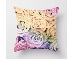 Kussenhoes rozen - bloemen - roos - Multicolor - Sierkussen - 45x45 cm