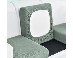 Kussenhoes voor bankzitbank - Verdikte kussenhoes voor bank - Beschermer voor woonkamerbank - Antislip zachte meubelbeschermer - Elastische onderkant - Machinewasbaar (Maat: 1 zitplaats - Lengte (50-63 cm))