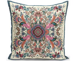 Kussenhoes Voor Sierkussens 45x45 cm | Etnisch Motief Bedrukt Kussenhoes | Kussensloop | Decoratieve Kussenhoesjes | Decoratief Gooi Kussen | Met rits | Zonder Binnenkussen Kussenhoes | Voor Sierkussen
