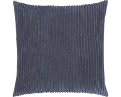 Kussenhoes Zachte Ribstof - Donkergrijs - Kussenhoes - 45x45 cm - Sierkussen - Polyester - Ribfluweel