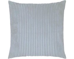 Kussenhoes Zachte Ribstof - Lichtgrijs - Kussenhoes - 45x45 cm - Sierkussen - Polyester - Ribfluweel