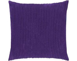 Kussenhoes Zachte Ribstof - Paars - Kussenhoes - 45x45 cm - Sierkussen - Polyester - Ribfluweel