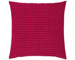 Kussenhoes Zachte Stof met Bolletjes - Rood - Kussenhoes - 45x45 cm - Sierkussen - Polyester - Ribfluweel