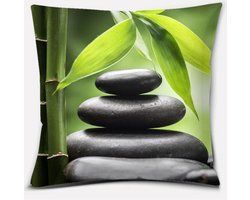 Kussenhoes Zen / Spiritueel Stenen en bamboe