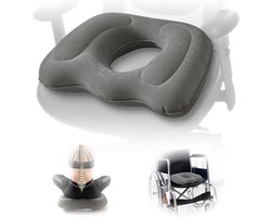 Kussenhoes-Zitkussen-Multifunctioneel zitkussen - Staartbeen- en aambeienkussen - Postoperatieve pijn - Postpartumzwangerschap - Ischias - Doorligwonden - Orthopedisch zitkussen voor thuis, op kantoor en in de auto - Grijs - 45x39x11 cm
