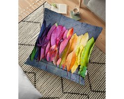 Kussenhoesje voor vloerkussen 70x70cm - Gekleurde bladeren - Kussenhoesje