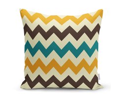 Kussenhoesjes - Kussenhoes voor vloerkussen 70x70cm - Gele zigzag - Kussenhoesje - Sierkussenhoes - Kussensloop