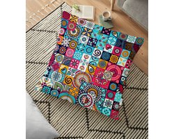 Kussenhoesjes - Kussenhoes voor vloerkussen 70x70cm - Multi patroon - Kussenhoesje - Sierkussenhoes - Kussensloop