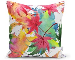 Kussenhoesjes - Kussenhoes voor vloerkussen 70x70cm - Waterverf Bladeren - Kussenhoesje - Sierkussenhoes - Kussensloop