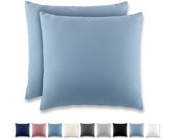 Kussenhoezen - 100% polyester microvezel - set van 2 - 50 x 50 cm - diverse kleuren