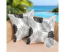 Kussenhoezen 50x50 cm Kussenslopen met tropische Monstera-bladeren Decoratieve kussenhoezen Sierkussenovertrekken Deko Kissen voor woonkamer Modern Dekokissen