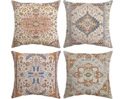 Kussenhoezen Bank - Boho Sierkussen - Woonkamer Decoratie - Zachte Fluweel Stof - 45 x 45 cm - Terracotta