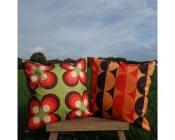 Kussenhoezen - Retro Groovy kussenhoes set van 2 - 45 x 45 cm - Exclusief binnenkussen