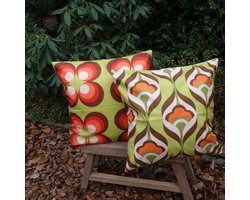 Kussenhoezen - Retro Midcentury stijl kussenhoes - set van 2 - Formaat 45 x 45 cm - Exclusief binnenkussen