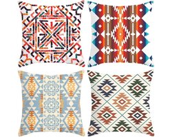 Kussenhoezen Set - Bohemian Stijl - Tuin Decoratie - Waterdicht Materiaal - 55 x 55 cm - Multicolor