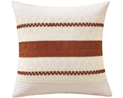 Kussenhoezen Set - Decoratieve Hoezen - Bank Decoratie - Zacht Geweven Textuur - 45x45 cm - Oranje