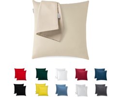 Kussenhoezen Set - Decoratieve Hoezen - Woonkamer Decoratie - Verborgen Rits - 30x30 cm - Beige