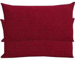 Kussenhoezen Set - Decoratieve Hoezen - Woonkamer Decoratie - Zacht Polar Fleece - 50x70 cm - Bordeauxrood