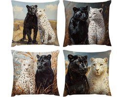 Kussenhoezen Set - Decoratieve Sierkussens - Buiten Decoratie - Waterafstotend Oppervlak - 40 x 40 cm - Meerkleurig