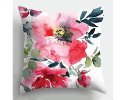 Kussenhoezen Set - Sloop Bankkussen - Woonkamer Decoratie - Bloemenpatroon Flanel - 45x45 cm - Meerdere Kleuren