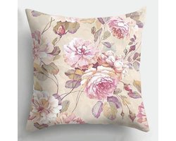 Kussenhoezen - Sierkussens Bankkussen - Woonkamer Decoratie - Bloemenpatroon Flanel - 40x40 cm - Meerdere Kleuren