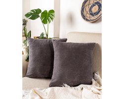 Kussenhoezen van microvezel - decoratief en duurzaam - set van 2 - diverse kleuren - 40x40 cm