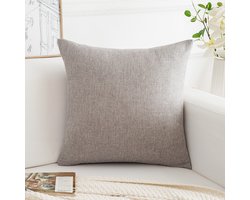 Kussenhoezen voor banken - Set van 2 - Kussenhoezen van fijn linnen - Comfortabele sierkussenhoezen - Moderne decoratieve kussenslopen - Voor bank Woonkamer Bank Terras - 40x40cm - Khaki