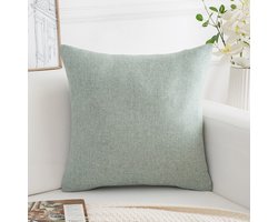 Kussenhoezen voor banken - Set van 2 - Kussenhoezen van fijn linnen - Comfortabele sierkussenhoezen - Moderne decoratieve kussenslopen - Voor bank Woonkamer Bank Terras - 40x40cm - Lichtgroen