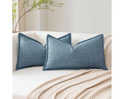 Kussenhoezen - Zacht polyester linnen - Set van 2 - 35 x 35 cm