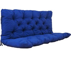 Kussens, 2-delige bankkussen, gestoffeerd, 120 x 98 x 8 cm, blauw