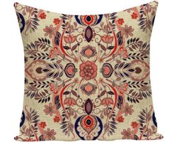 | Kussens | Kussenhoes Ibiza Flowers Oranje | 45 x 45 cm.