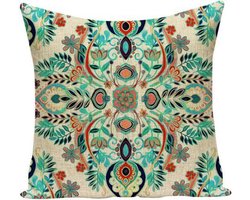 | Kussens | Kussenhoes Ibiza Flowers Turquoise | 45 x 45 cm.