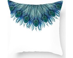 | Kussens | Kussenhoes Pauwenveren Blauw | 45x45 | met rits