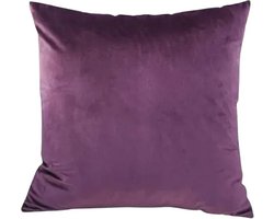 Kussens - kussenhoes velvet aubergine XL - fluweelachtig - dubbelzijdig - met rits - sierkussenhoes