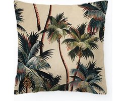Kussens - kussenhoes Vintage California Palmtrees - met rits - ibiza stijl - eenzijdige print - exclusief binnenkussen - palmbomen
