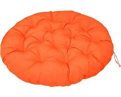 Kussens Papasan Ronde, Dikke Kussen Pad Voor Outdoor Ei Stoel Tuinkussen Zitkussen Schotel Rotan Swivel Hangstoel Binnen En Buiten (Orange, 110x110cm)