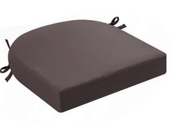 Kussens voor buitenstoelen, set van 2, kussens voor tuinstoelen, waterdicht, met strikbanden, zitkussens voor buiten, kussens voor tuinstoelen, eetkamerstoel, 43 x 43 x 5 cm,Donkerbruin